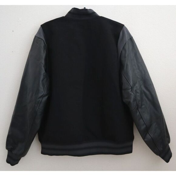 Nike FN3672-010 Women's Sz S Black Oversized Wool/Leather Destroyer Jacket - Picture 2 of 14